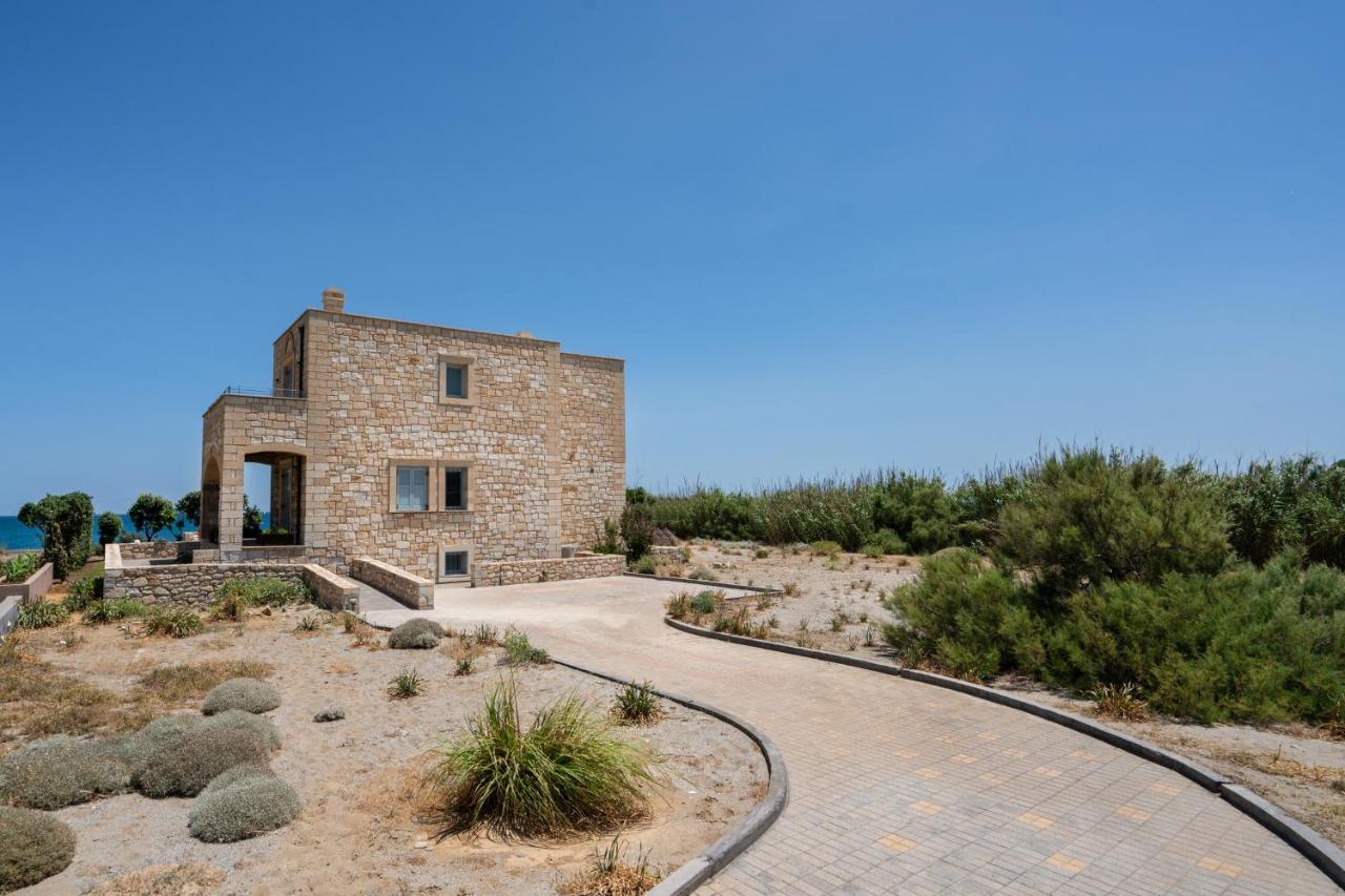 Beachfront Villa Turquoise With Private Pool, Bbq And Ping Pong Table Chania  Luaran gambar